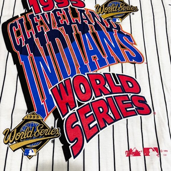 Vintage 1995 World Series Cleveland Indians Jersey by Majestic Mens XL - Picture 1 of 6